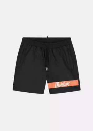 Malelions captain swim shorts black/coral