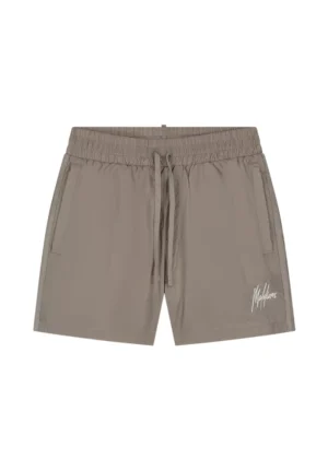 Malelions crinkle nylon swim shorts taupe
