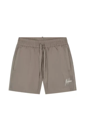 Malelions crinkle nylon swim shorts taupe