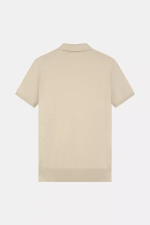 Malelions knitted patch polo beige