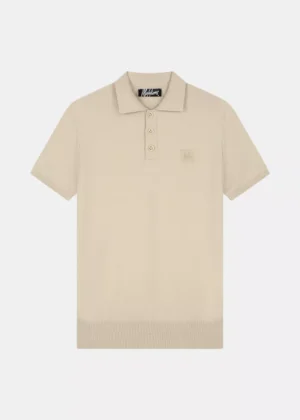 Malelions knitted patch polo beige