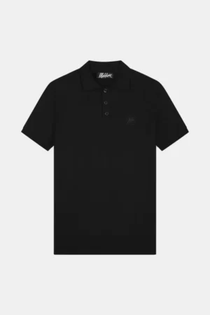 Malelions knitted patch polo black