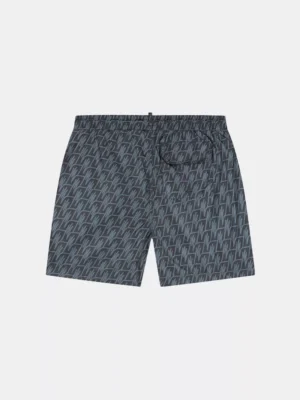 Malelions monogram swim shorts black