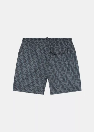 Malelions monogram swim shorts black