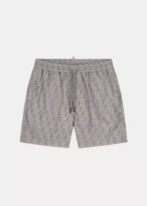 Malelions monogram swim shorts taupe