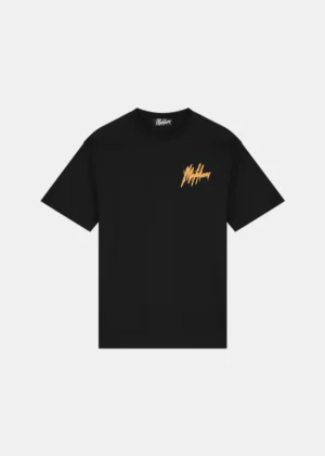 Malelions signature drip t-shirt black/orange