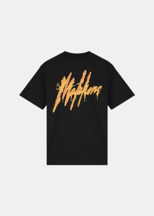 Malelions signature drip t-shirt black/orange