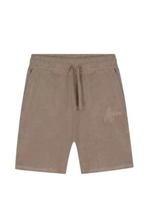 Malelions signature towelling shorts taupe