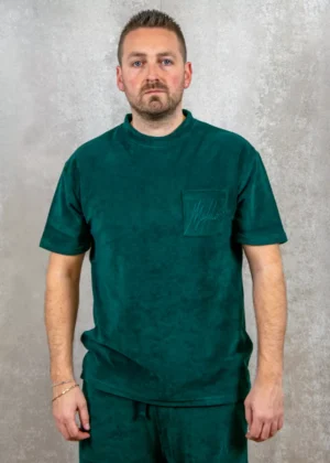 Malelions signature towelling t-shirt petrol green