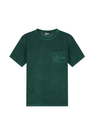 Malelions signature towelling t-shirt petrol green