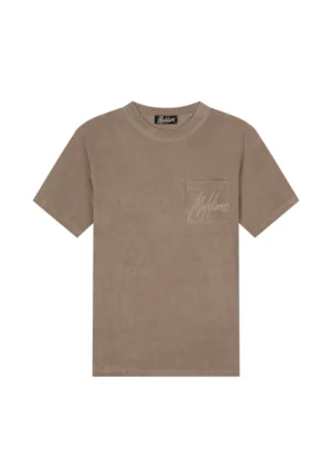 Malelions signature towelling t-shirt taupe