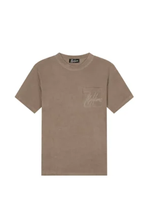 Malelions signature towelling t-shirt taupe