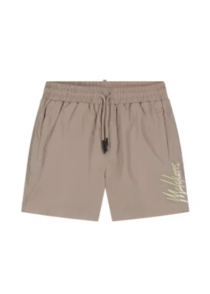 Malelions split swim shorts taupe