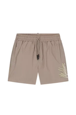 Malelions split swim shorts taupe