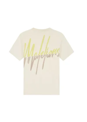 Malelions split t-shirt beige
