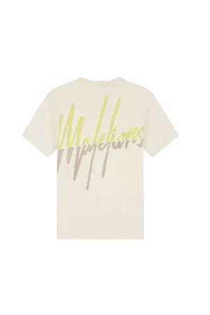Malelions split t-shirt beige