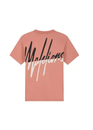 Malelions split t-shirt coral