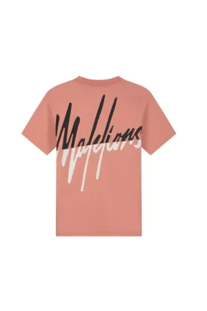 Malelions split t-shirt coral