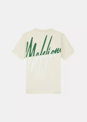 Malelions split t-shirt off-white/green