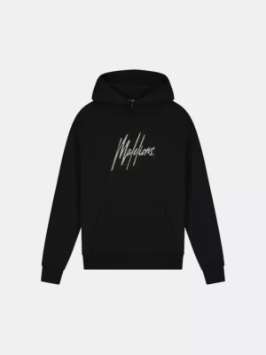 Malelions striped signature hoodie SS25 black/white
