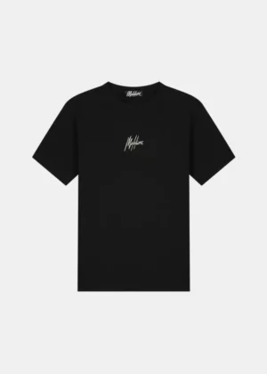 Malelions striped signature t-shirt SS25 black