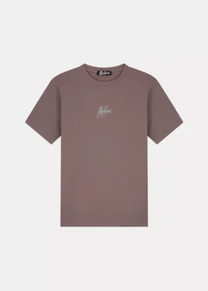 Malelions striped signature t-shirt stone brown