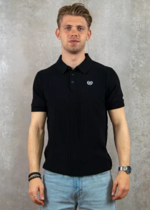 Quotrell cairo knitted polo black/white