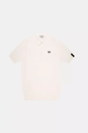 Quotrell cairo knitted polo off white/black