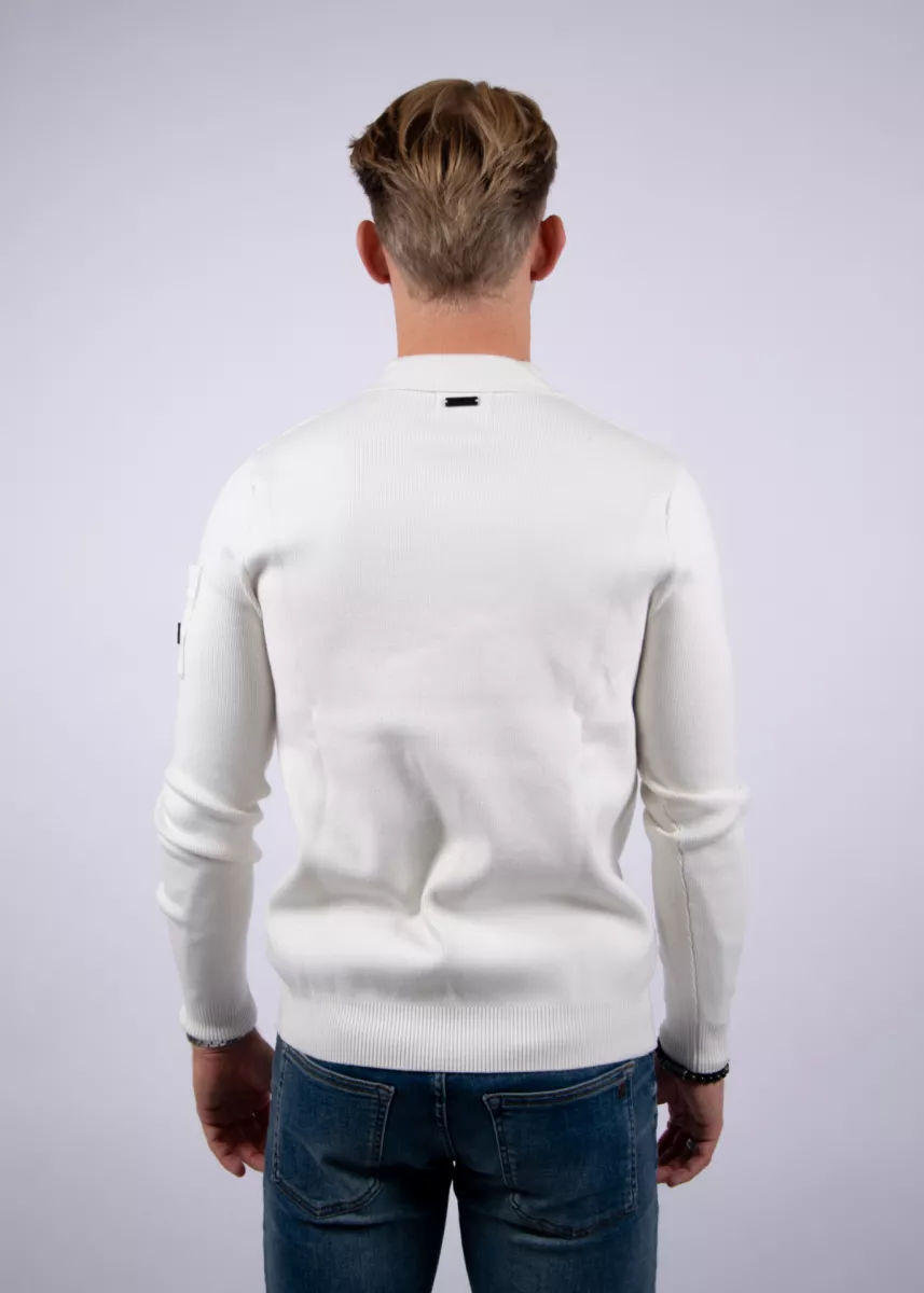 Quotrell chief knitted polo ecru