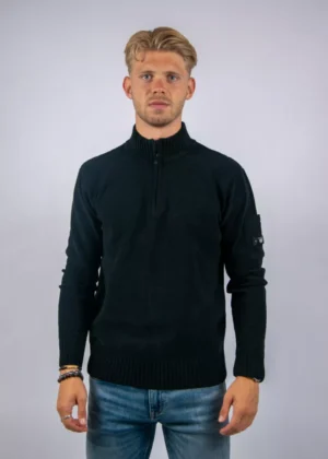 Quotrell combat knitted halfzip black