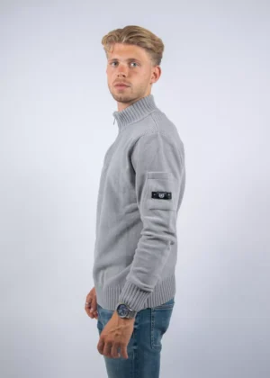 Quotrell combat knitted halfzip grey melee