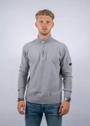 Quotrell combat knitted halfzip grey melee
