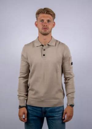 Quotrell couteux knitted button up faded brown