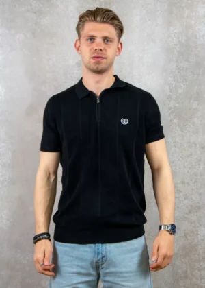 Quotrell cruz knitted polo black/white