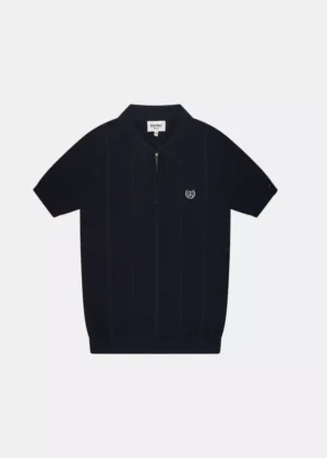 Quotrell cruz knitted polo navy/white