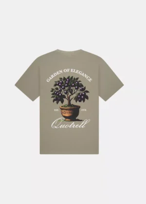 Quotrell damson t-shirt faded olive/white