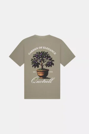 Quotrell damson t-shirt faded olive/white