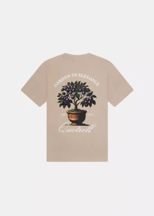 Quotrell damson t-shirt greige/white