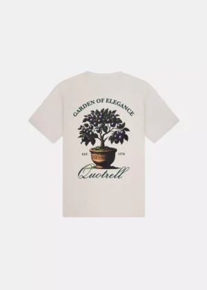 Quotrell damson t-shirt off sand/green