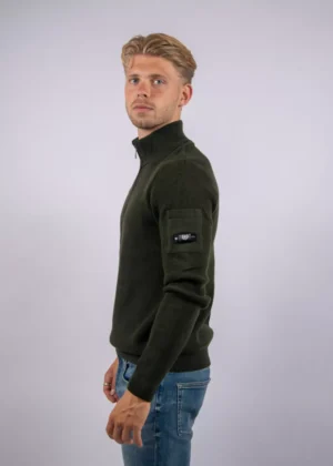 Quotrell d'azur knitted halfzip army