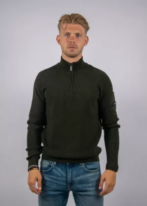 Quotrell d'azur knitted halfzip army