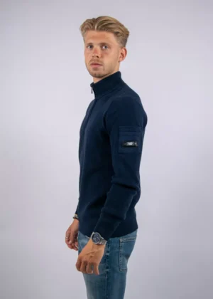 Quotrell d'azur knitted halfzip navy