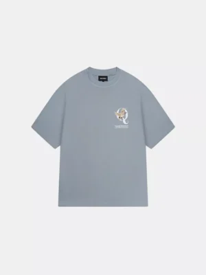 Quotrell heron t-shirt faded blue/white