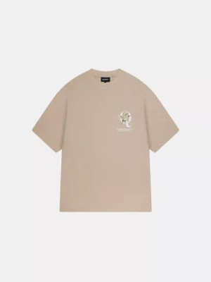 Quotrell heron t-shirt greige/white