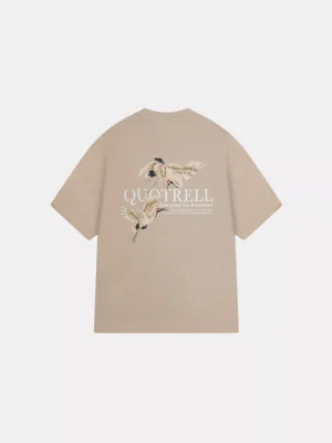 Quotrell heron t-shirt greige/white