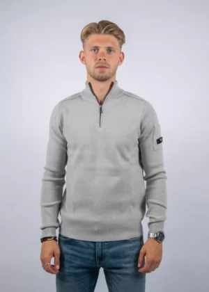 Quotrell palace knitted halfzip grey melee