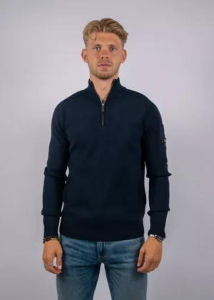 Quotrell palace knitted halfzip navy