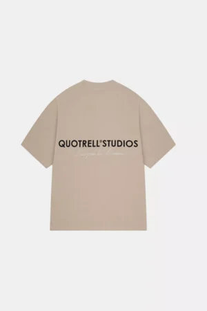 Quotrell studios t-shirt greige/off white
