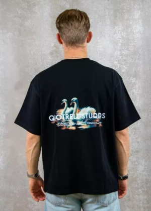 Quotrell swan t-shirt black/white