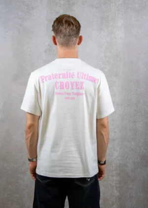 Croyez fraternite t-shirt off-white/pink